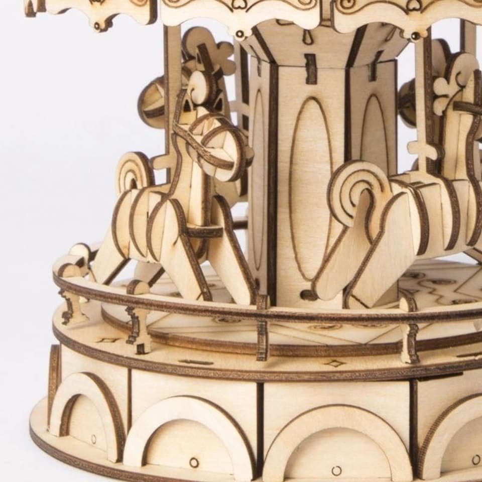 image 1 of Rolife 3D Wooden Puzzle Merry-Go-Round