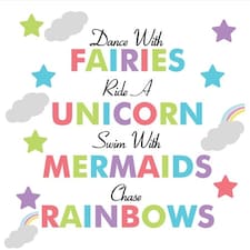 Fairies Unicorn Mermaids And Rainbows PVC Party Sign Decoration 20cm x 20cm