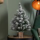 image 2 of 2ft (60cm) Pre Lit Battery LED Snow Flocked Miniature Christmas Tree with Timer