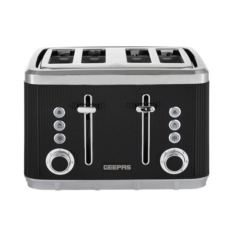 GEEPAS 4 Slice Toaster | 1860W Arcus Black