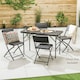 image 2 of Christow Folding Garden Table Rattan Effect Outdoor Camping Dining 4 Seater 4ft