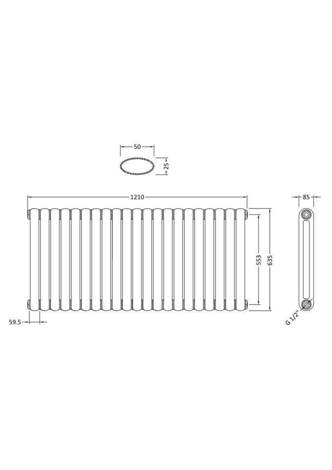 image 1 of Balterley Aspire Horizontal Double Panel Radiator | White | Gloss White | 1