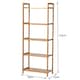 image 5 of Living and Home 5 Tier Bamboo Wood Storage Shelf Rack-50cm W x 25cm D x 128cm H
