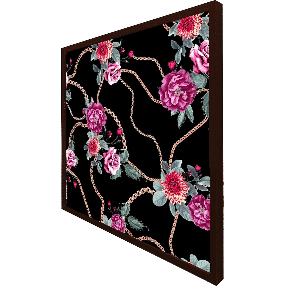 image 1 of Chain and flowers pattern (Picture Frame) Black | M
