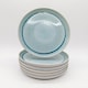 image 2 of Reactive Blue Glaze Dinnerware Dinner Plate 6pc Set 27cm