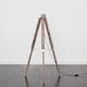 image 4 of ValueLights Modern Distressed Wood And Silver Chrome Tripod Floor Lamp Base | Brown