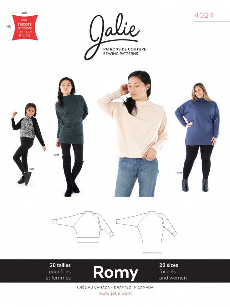Jalie 4024 Romy Sweater & Tunic Paper Sewing Pattern – Children’s, Teenagers’ & Women’s Tops, Tunics & Sweaters, 28 Sizes, Intermediate