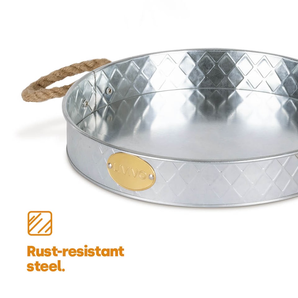 image 1 of Champagne Serving Tray Galvanised Steel