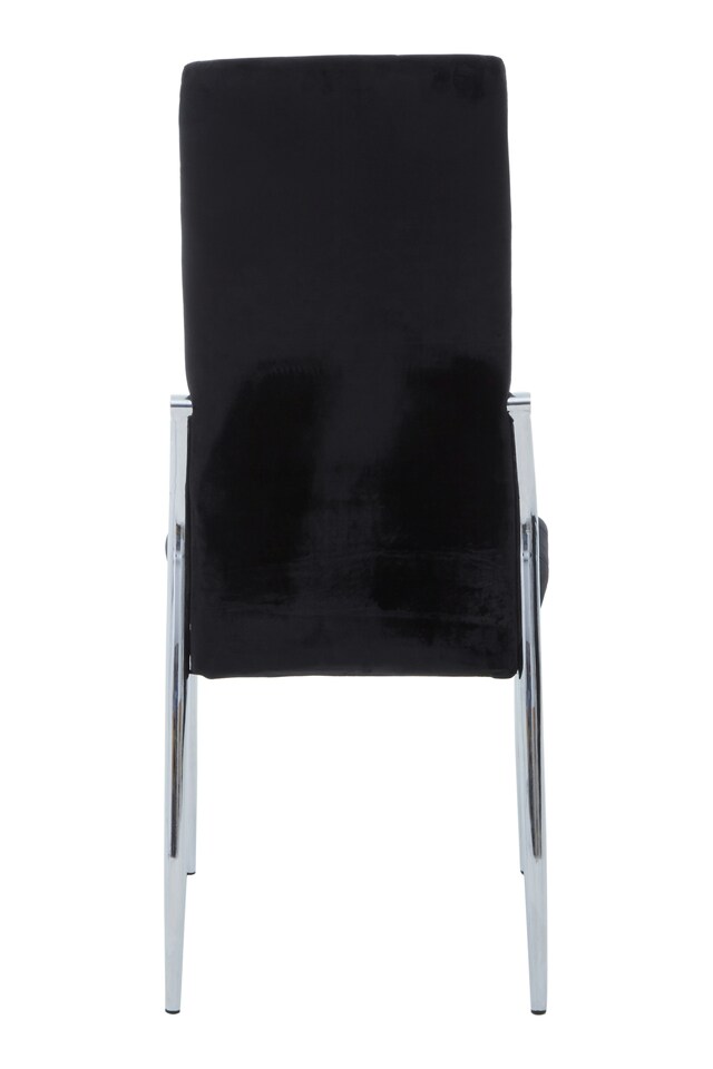 image 1 of Interiors By Premier Black Velvet High Back Dining Chair,Kitchen Chair With High Back,Chrome Finish Lounge Chair,Outdoor Chair | Black