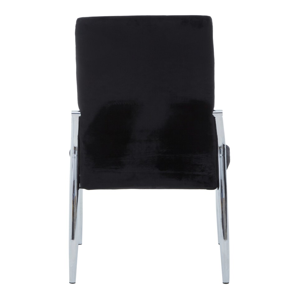 image 1 of Interiors By Premier Black Velvet High Back Dining Chair,Kitchen Chair With High Back,Chrome Finish Lounge Chair,Outdoor Chair Black