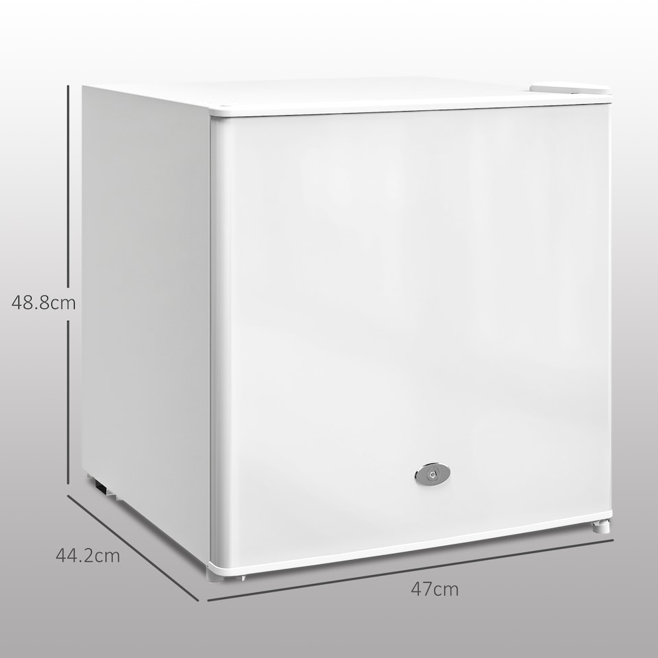 image 1 of HOMCOM Tabletop Mini Freezer with 35 Litre Capacity, Small Lockable Freezer with Reversible Door, Two Keys, Adjustable Temperature and Removable Wire Shelf for Bedrooms, Home Office, White | White