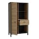 image 4 of High Rock Wide Shelf Unit in Matt Black/Riviera Oak