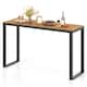 image 1 of COSTWAY Outdoor Rectangle Patio Side Table w/Metal Frame Brown