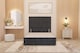 image 2 of Divan Bed Base with Plain Floor Standing Headboard Plush Velvet | Black | Black