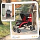 image 7 of PawHut Foldable Pet Stroller for Medium Dogs, Red/Black