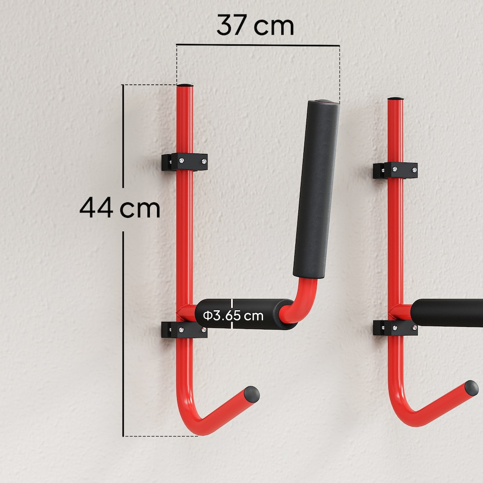 image 1 of HOMCOM Kayak Canoe Heavy Duty Wall Mounted Storage Holder Rack Heavy Duty Storing Hangers Red