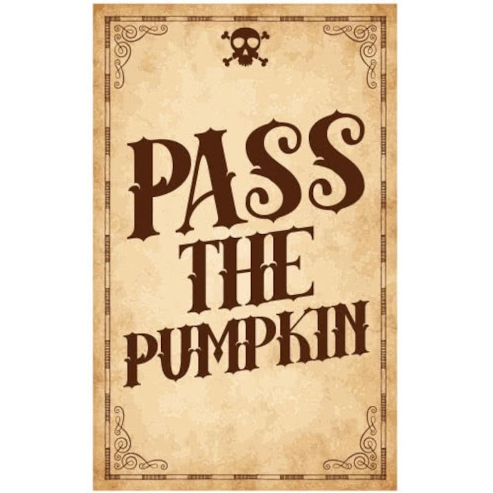 Pass The Pumpkin Skull Halloween PVC Party Sign Decoration 25cm x 41cm