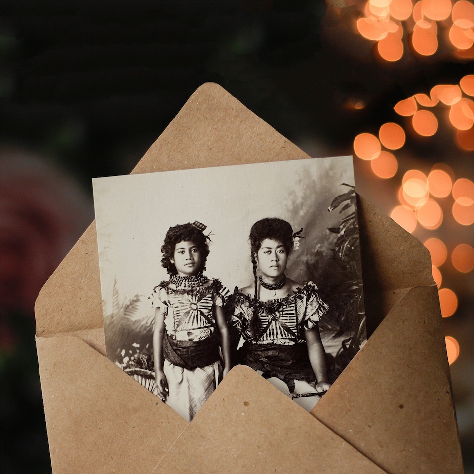 image 1 of Burton Brothers Photograph of Samoan Princesses Art Greeting Card