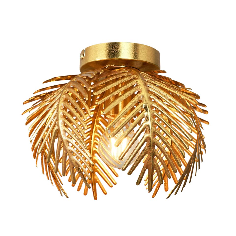 image 1 of BHS Brookby 1 Light Flush Ceiling Light, Satin Brass