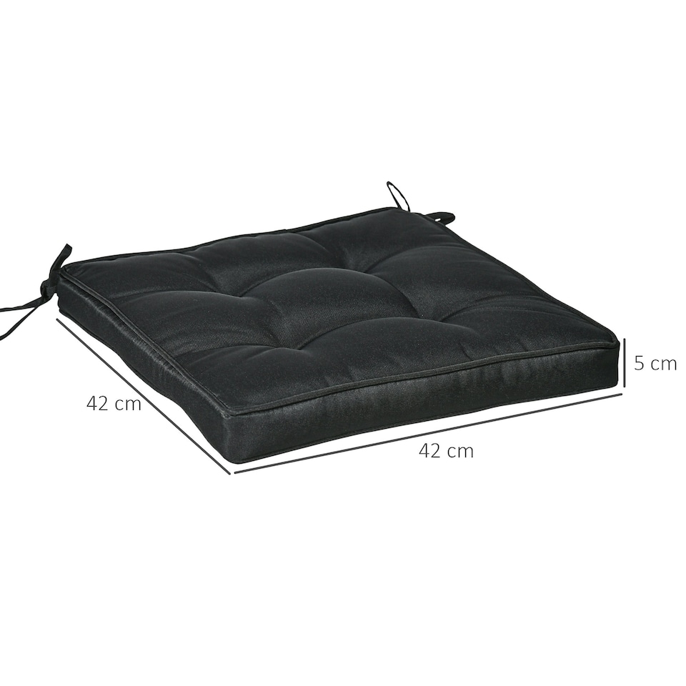 image 1 of Outsunny 42 x 42cm Replacement Garden Seat Cushion Pad with Ties 
