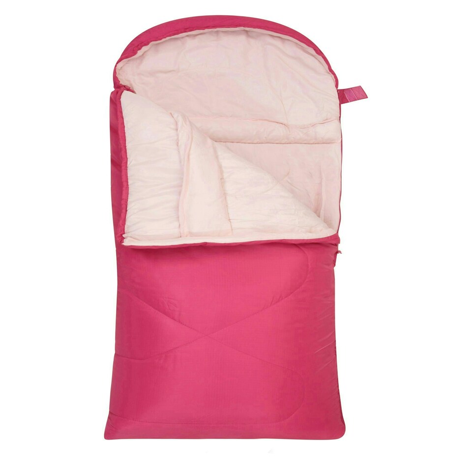 image 1 of Mountain Warehouse Summit Sleeping Bag Lightweight Outdoor Mini Square Camping Pink | Bright Pink