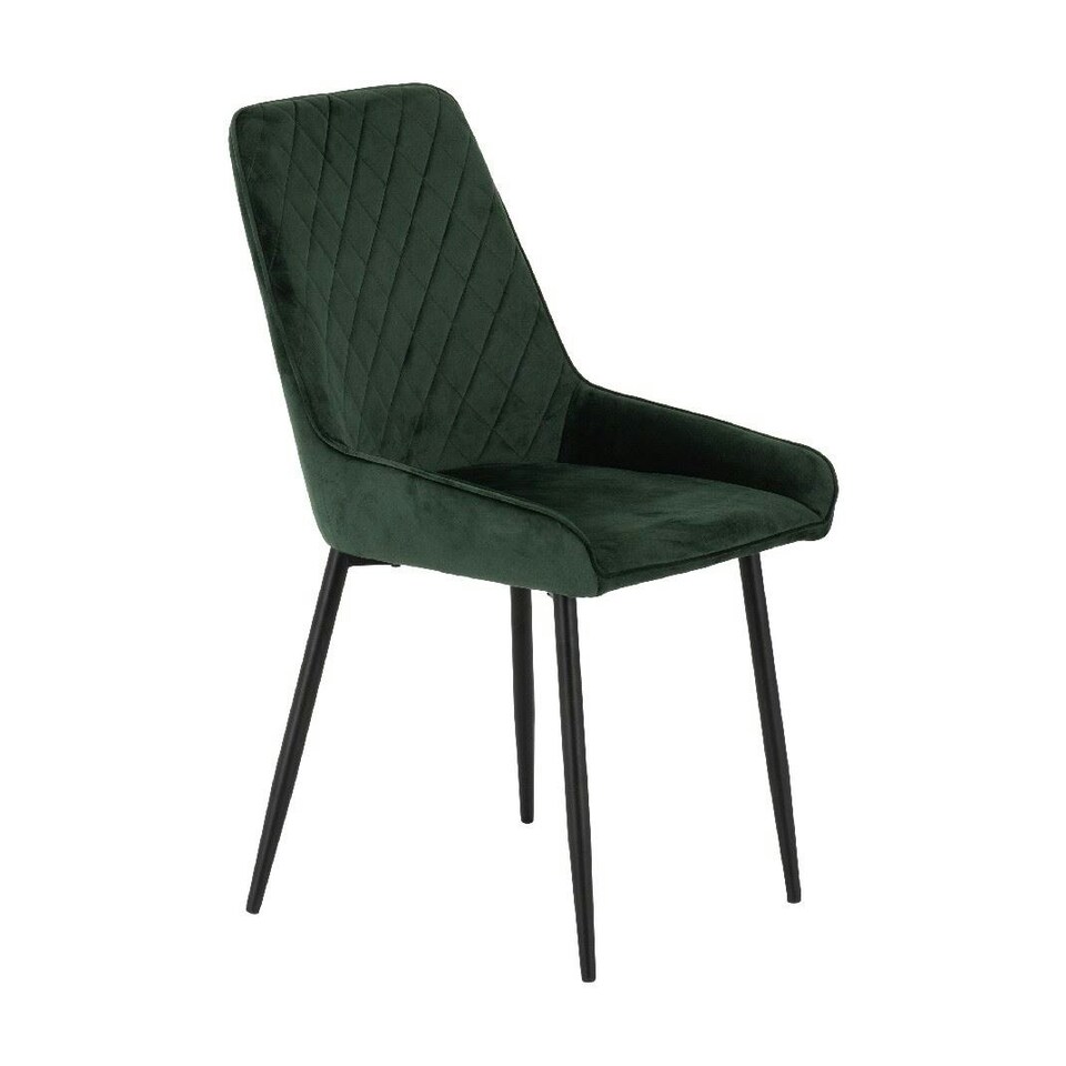image 1 of Athens Dining Set with 4 Avery Velvet Chairs Green | Concrete Effect/Emerald Green