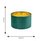 image 5 of ValueLights Reni Small Forest Green Velvet Chrome Inner Lamp Shade & Bulb | Green