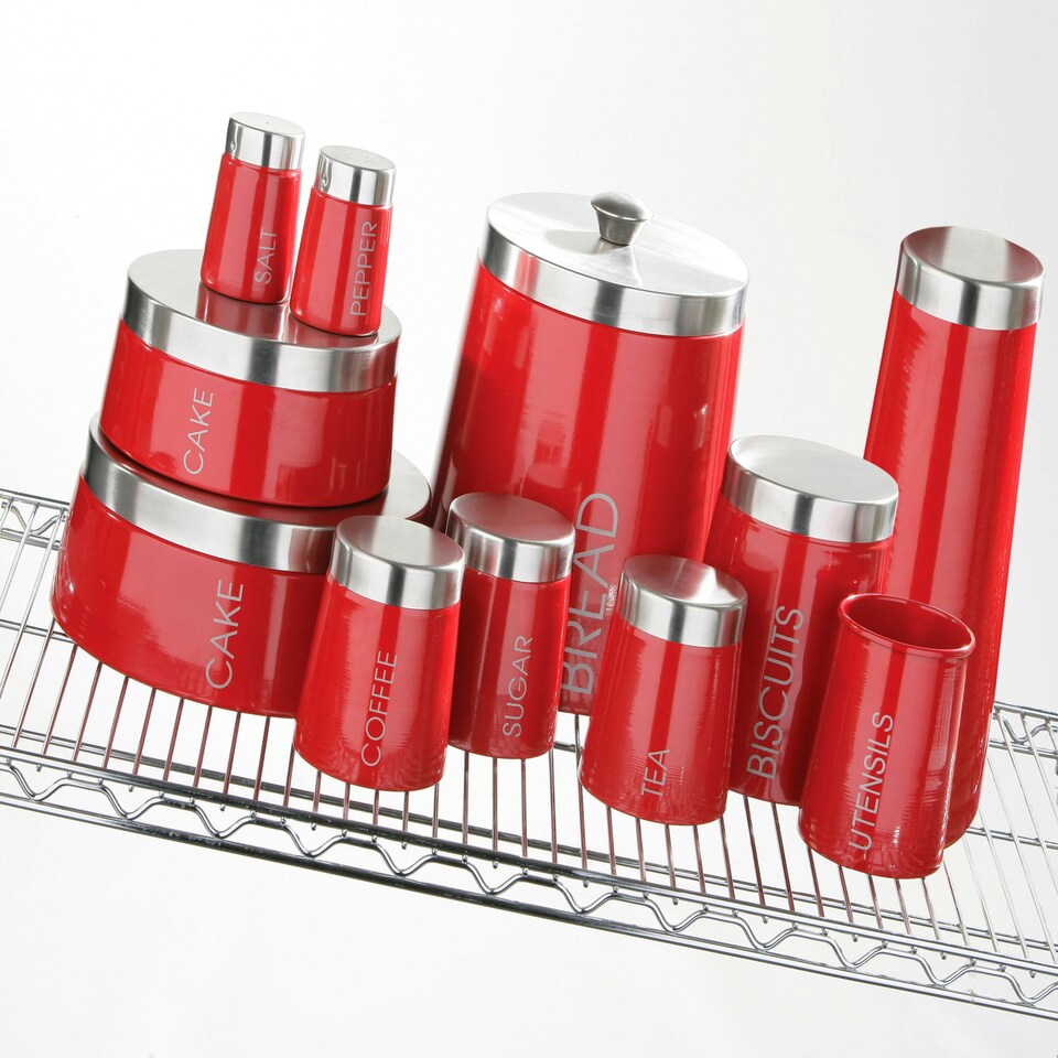 Maison by Premier Madison Red Enamel Tea Canister