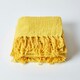 image 2 of Homescapes Nirvana Slub Cotton Ochre Yellow Throw - 225 x 255 cm Yellow