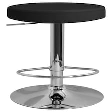 Impresa Height Adjustable Bar Stool Black Faux Leather. Red