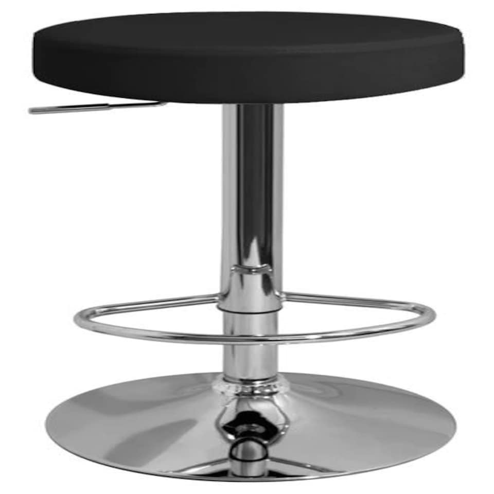 Impresa Height Adjustable Bar Stool Black Faux Leather. Red