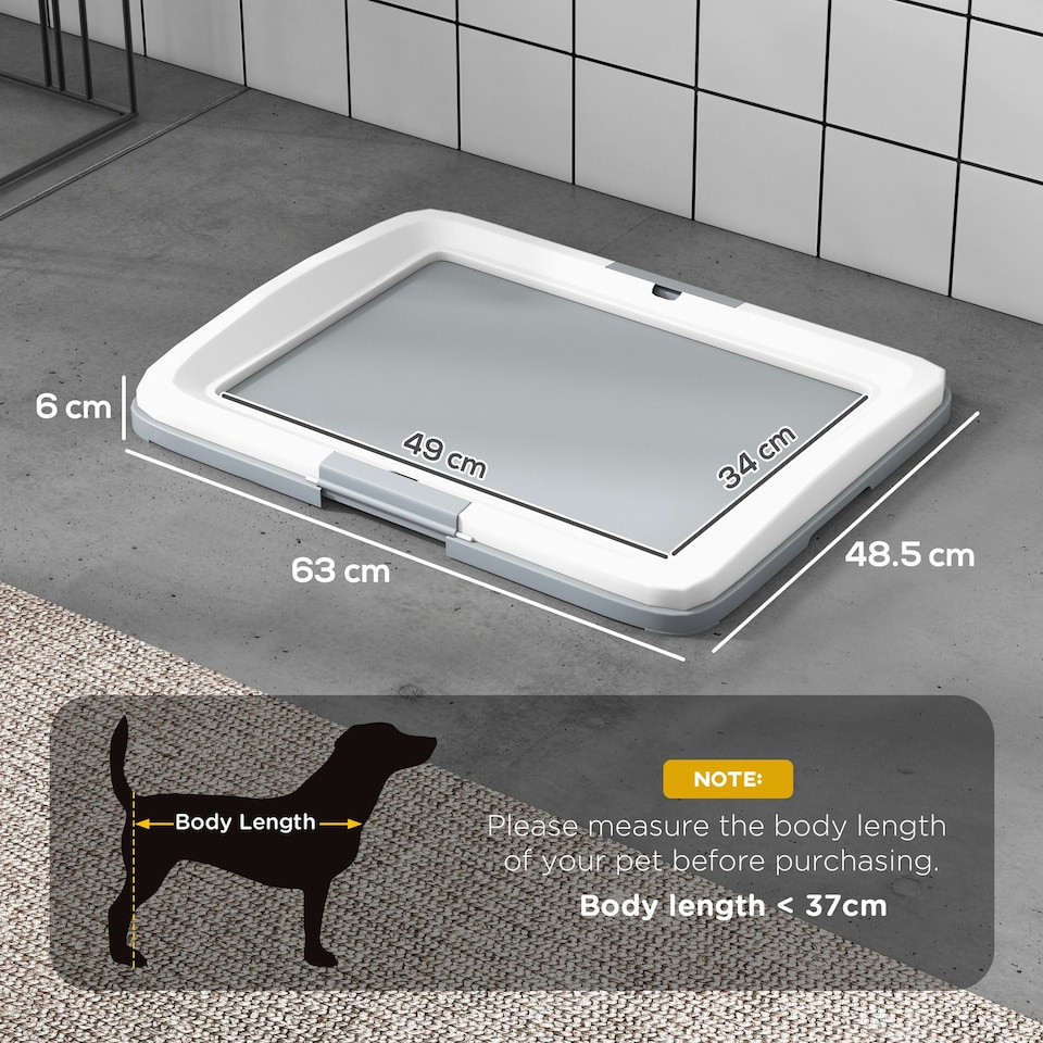 image 1 of PawHut Dog Toilet Tray, Dog Litter Tray for Training Dogs, 63 x 49 x 6cm