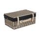 image 2 of 46cm Antique Wash Wicker Picnic Basket with Lining Black | Black | One Size
