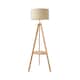 image 1 of ValueLights Morrigan Natural Shade Wood Tripod Floor Lamp | Cream