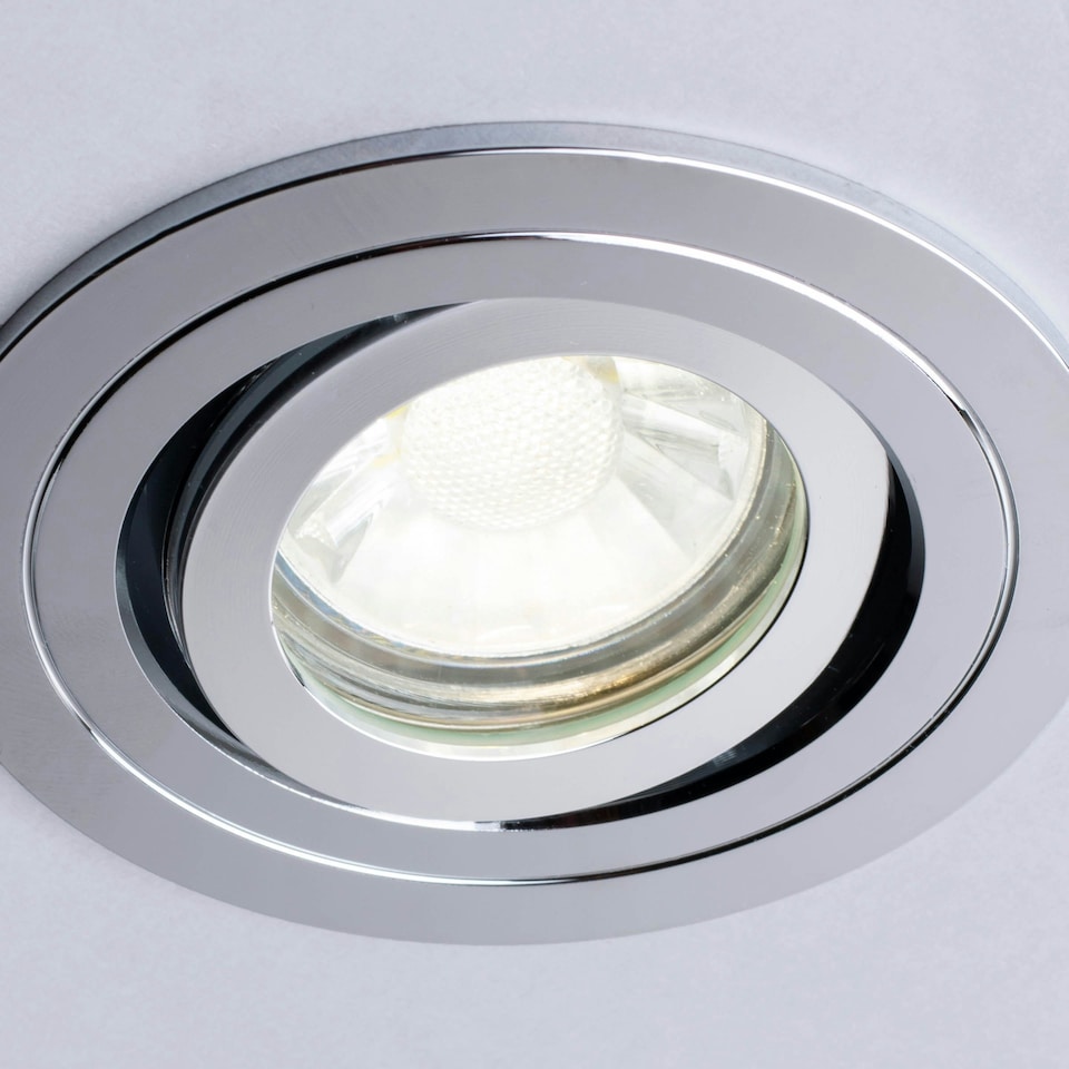 image 1 of BHS Fion Circular IP65 Tiltable Downlight | Silver | Chrome | 1