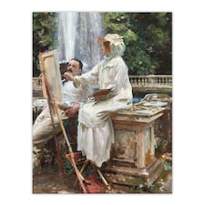 The Fountain Villa Torlonia Sargent Wall Art Poster Print 12X16"