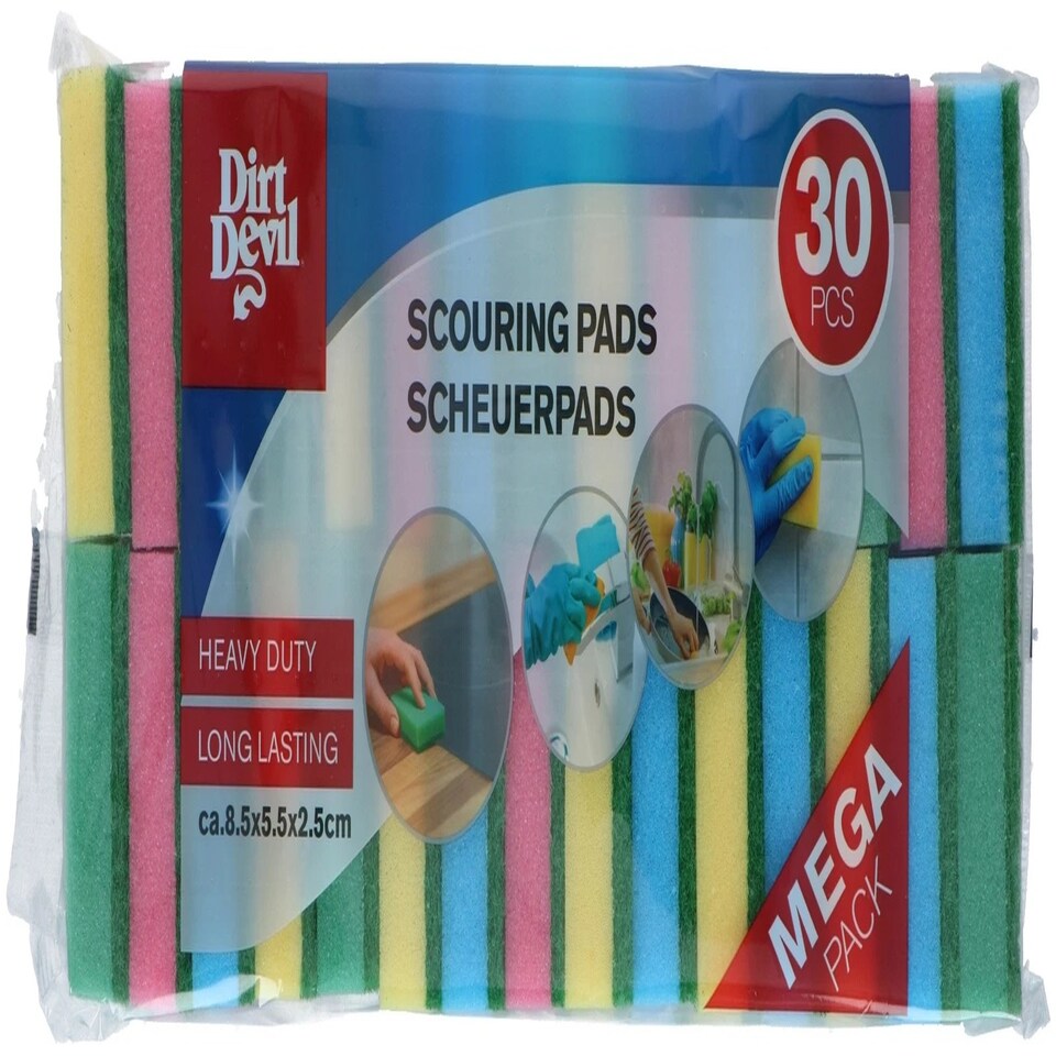 image 1 of Sponge Scouring Pads Washing Up Kitchen Pan Dishes Household Cleaning | Multi | Number of Pads: 60 | 60