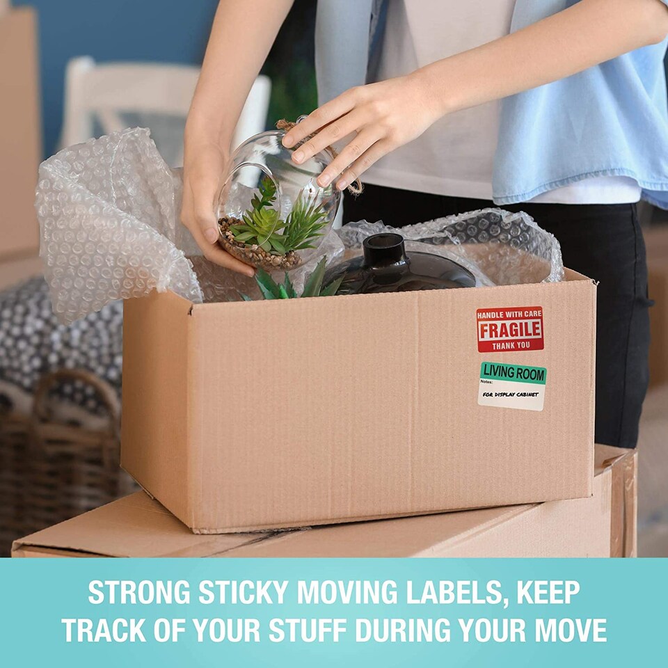 image 1 of 500 Moving Home Box Labels (50 Stickers Each) for Removals from Houses, Flats and Apartments | Multi | 7cm x 5cm