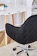 image 8 of Office Chair black velvet swivel with arms and wheels leisure home desk computer | Black