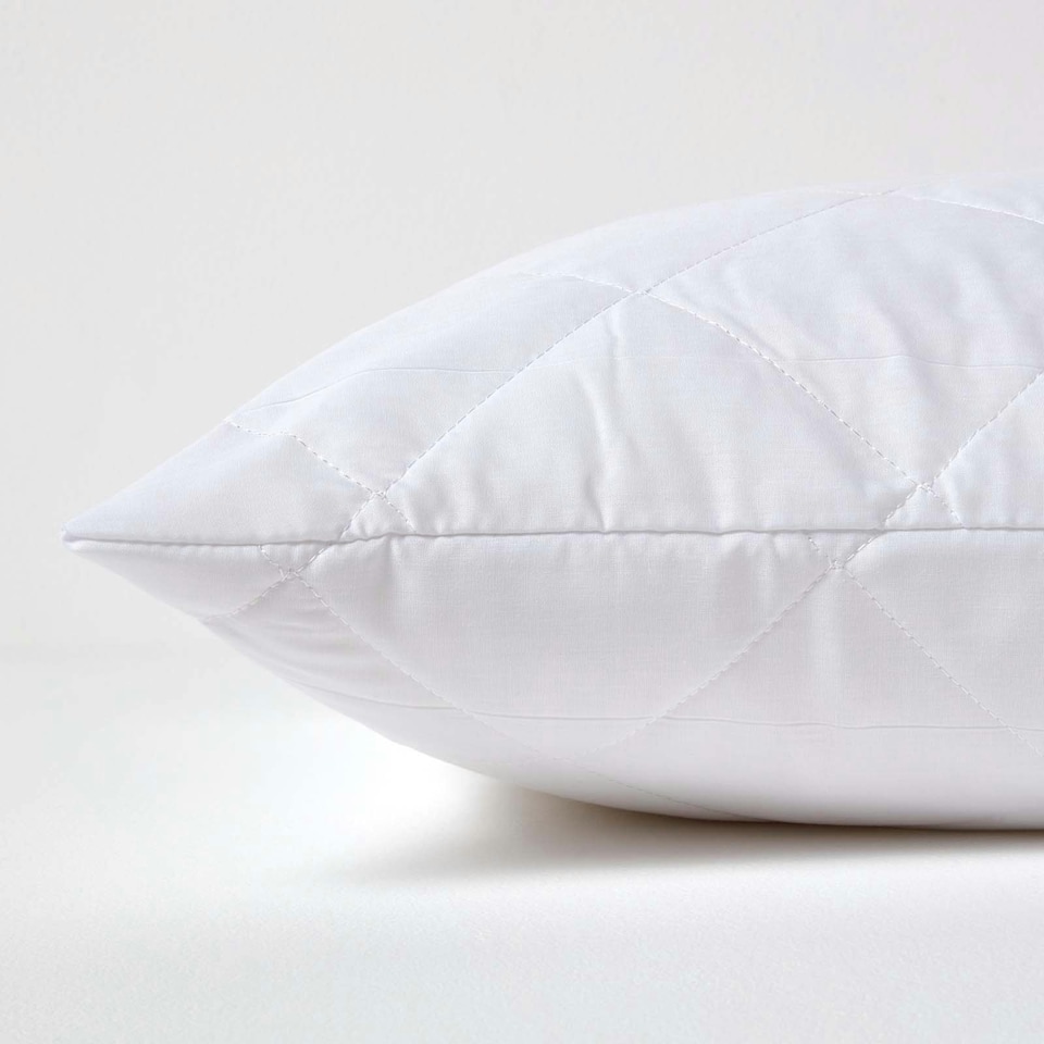 image 1 of Homescapes Standard Size Quilted Pillow Protector - Pack of 4 White