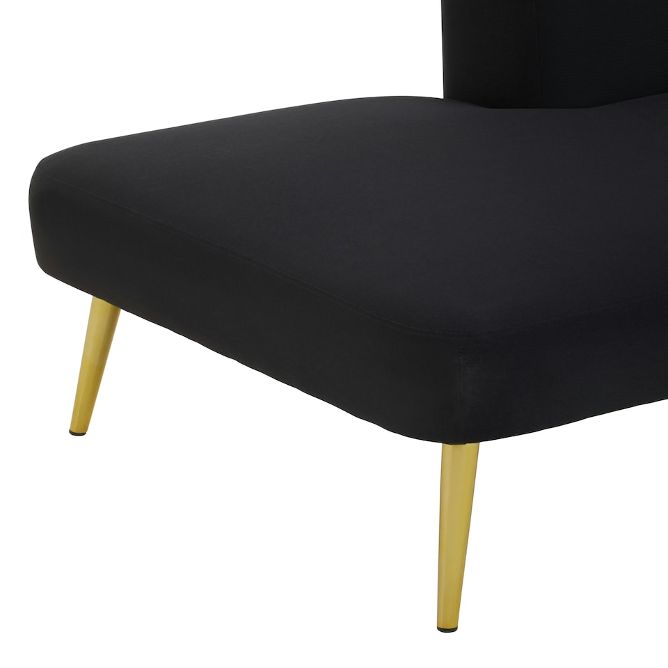 image 1 of Interiors by Premier Black Left Arm Chaise Lounge, Modern Luxury Black and Gold Chaise Lounge, Contemporary Chaise Lounge Sofa