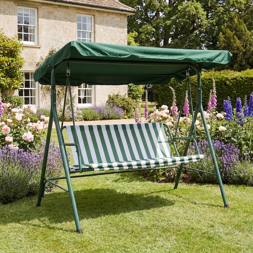 image 1 of OHS 3 Seater Garden Swing Bench Chair Outdoor Hanging Seat Sun Shade