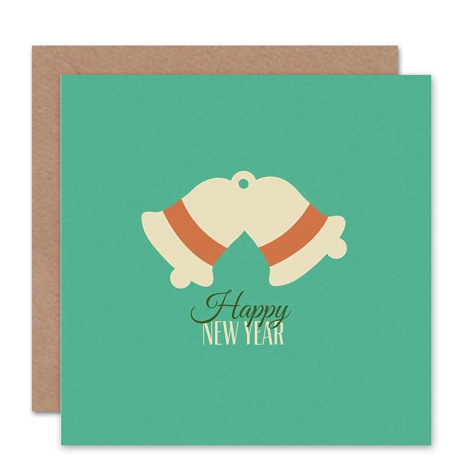 image 1 of Christmas Bells Green New Year Card
