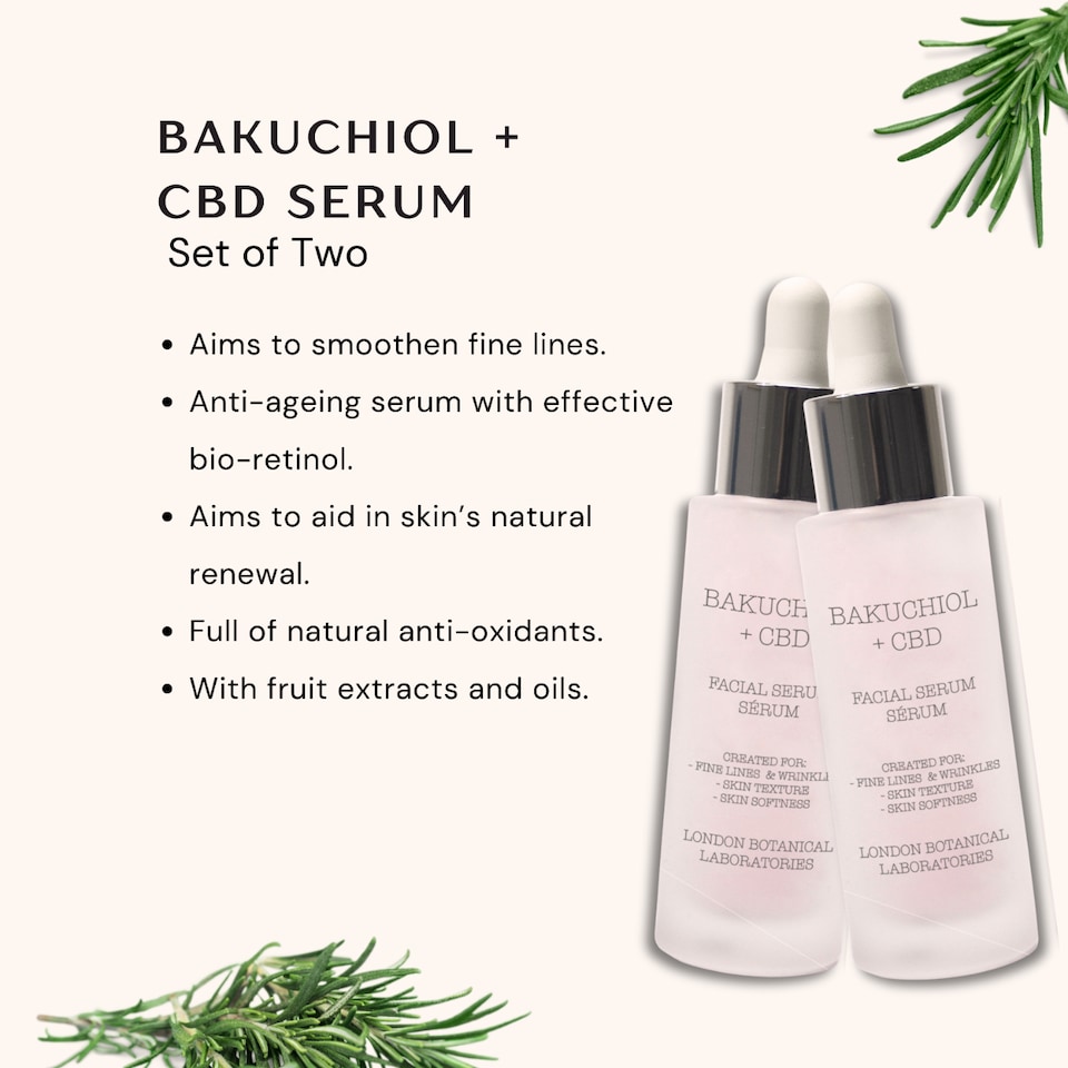 image 1 of London Botanical Laboratories 2 X Bakuchiol + CBD Serum 30ml
