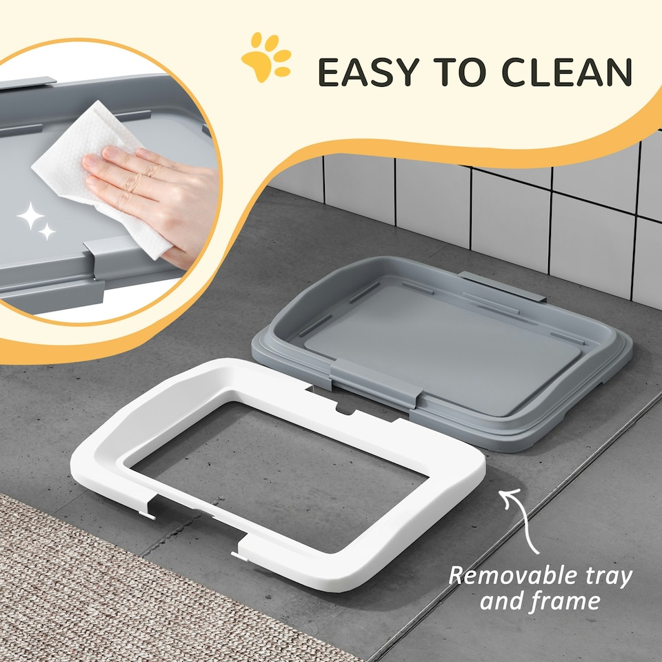 image 1 of PawHut Dog Toilet Tray, Dog Litter Tray for Training Dogs, 63 x 49 x 6cm