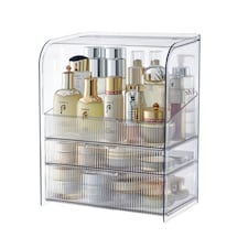 Living and Home 3-Tier Transparent Cosmetics Makeup Storage Organizer