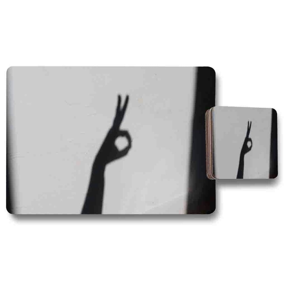 Hand Silhouette Placemat & Coaster Set