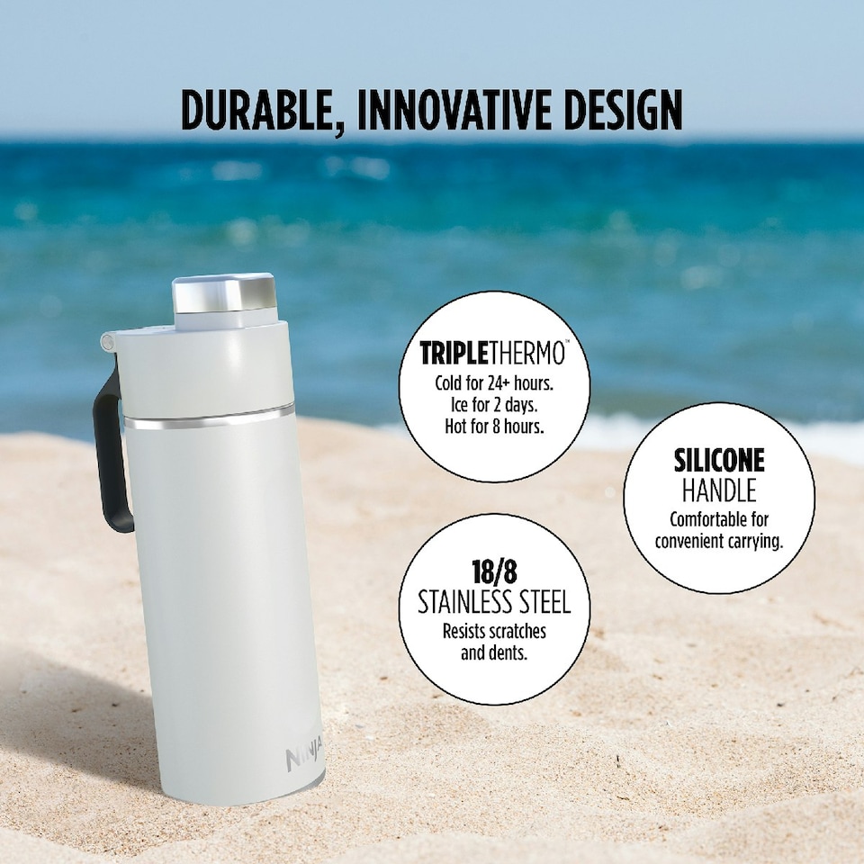 image 1 of Ninja DW2401EUUKWH Thirsti 700ml Travel Bottle White White