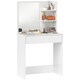 image 1 of HOMCOM Dressing Table with Mirror and Storage, Modern Vanity Desk, White White