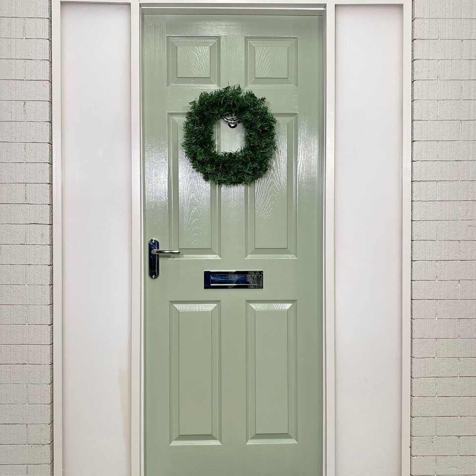 image 1 of 45cm Plain Green Colorado Christmas Door Wreath with PVC Tips